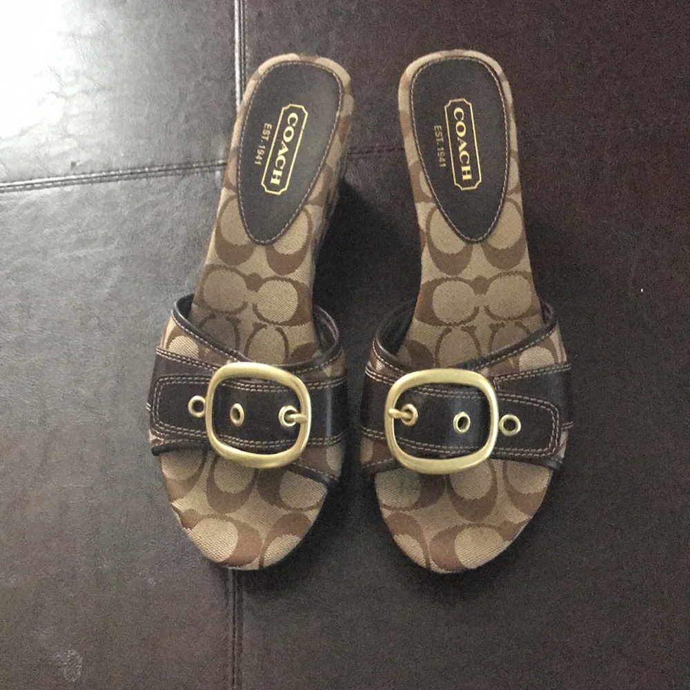Authentic Coach wedge sandals